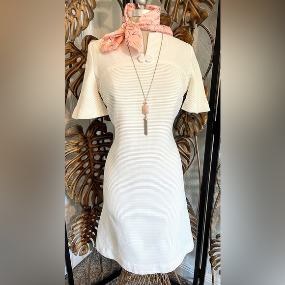 Merley True Vintage White Knee Length A- Line Dress Women’s Size M - Picture 4 of 16